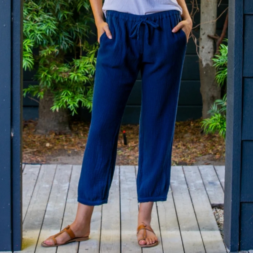 Honorine Harper Gauze Pants - Midnight Navy